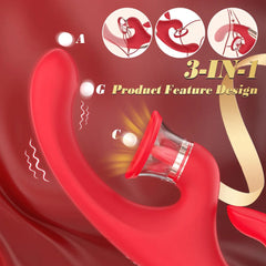 Pureros Sandra Tongue Licking Vacuum Suction Clitoral G-spot Vibrator