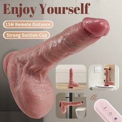 Pureros Small Glans Thick Shaft Big Ball 7 Thrusting Swinging 10 Vibrating Heating Lifelike Dildo 8.66 Inch