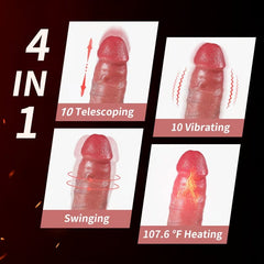 Pureros 6.6‘’ Vibrating Thrusting Swing Thick Long Lifelike Dildo With Remote Control