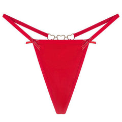 Sexy Love Heart Chain Bowknot Low Waist Seamless Women's Thong