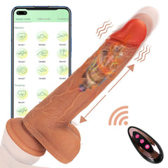 Pureros 6.6‘’ Vibrating Thrusting Swing Thick Long Lifelike Dildo With Remote Control